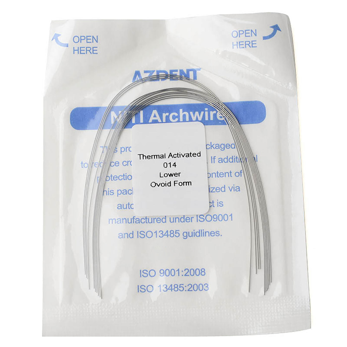 AZDENT Thermal Active NiTi Arch Wire Ovoid Form Round Full Size 10pcs/Pack