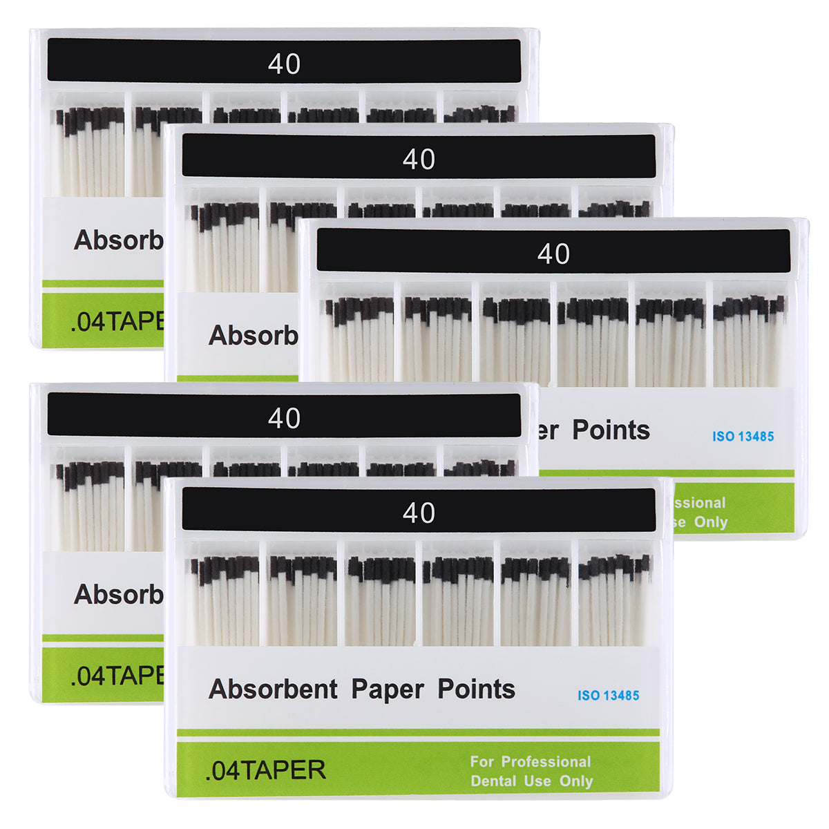Absorbent Paper Points #40 Taper Size 0.04 Color Coded 100/Box