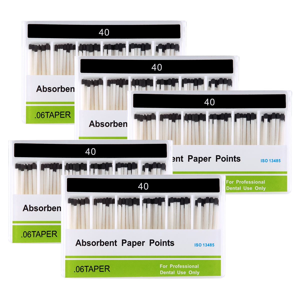 Absorbent Paper Points #40 Taper Size 0.06 Color Coded 100/Box