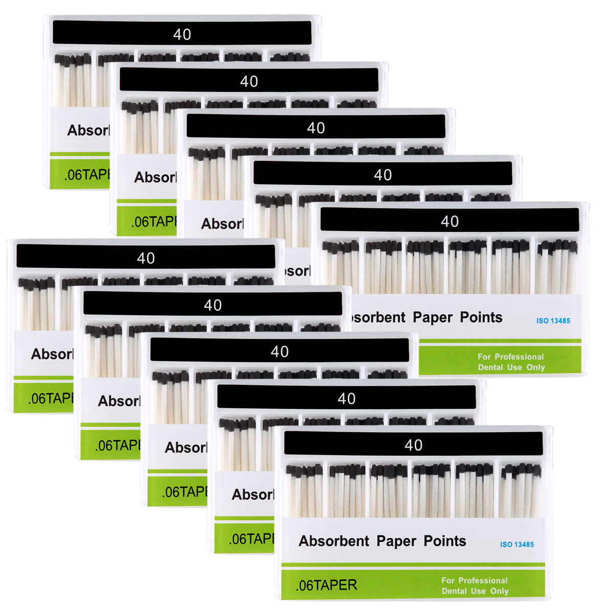 Absorbent Paper Points #40 Taper Size 0.06 Color Coded 100/Box