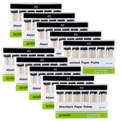 Absorbent Paper Points #40 Taper Size 0.06 Color Coded 100/Box