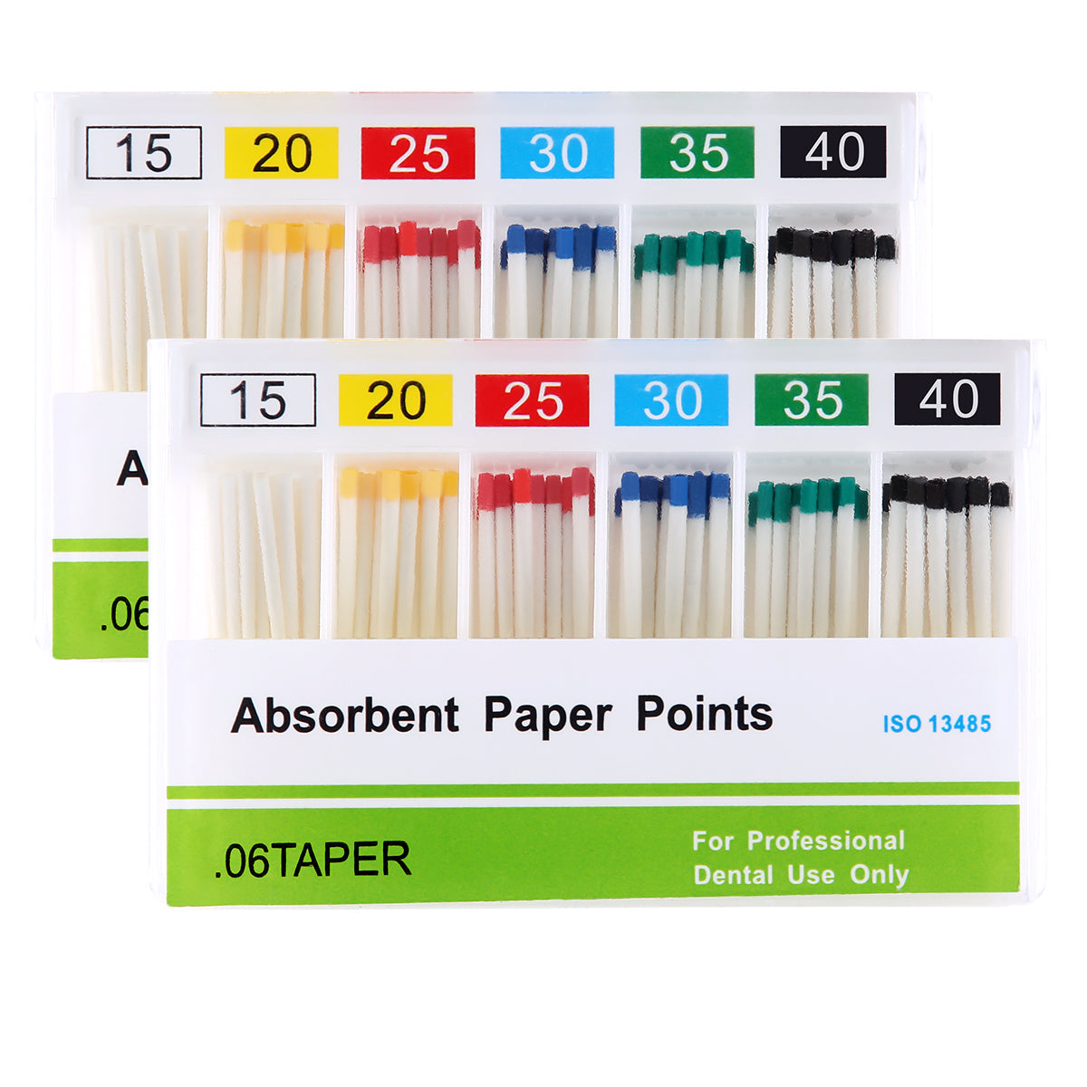 Absorbent Paper Points #15-40 Taper Size 0.06 Color Coded 100/Box