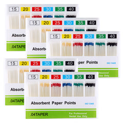Absorbent Paper Points #15-40 Taper Size 0.04 Color Coded 100/Box