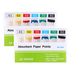 Absorbent Paper Points #45-80 Taper Size 0.02 Color Coded 200/Box