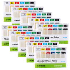 Absorbent Paper Points #15-40 Taper Size 0.04 Color Coded 100/Box