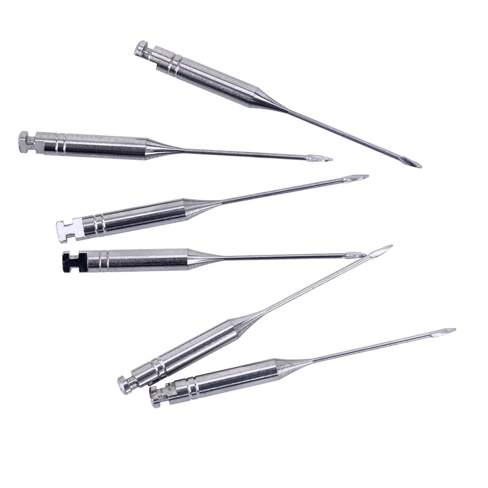 Limas dentales AZDENT de acero inoxidable, 32 mm, n.° 2, 6 unidades/caja