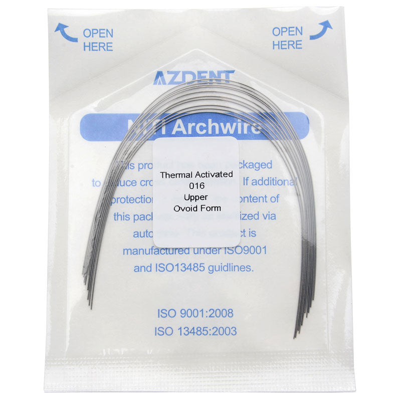 AZDENT Thermal Active NiTi Arch Wire Ovoid Form Round Full Size 10pcs/Pack