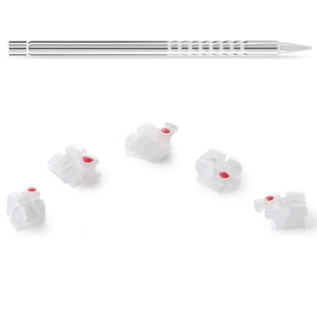 Самолигирующиеся керамические брекеты AZDENT Dental Roth/MBT 0.022 с крючком 3,4,5