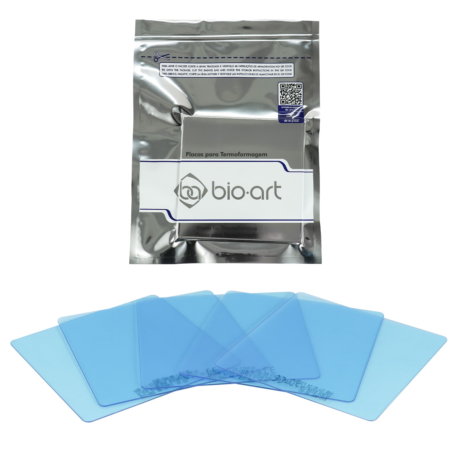Bio-Art Dental Vacuum Forming BioAlign Plate 0.75/1.0mm Copolyester Square 5"x5" 5pcs/Pack