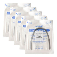 Arco de alambre AZDENT Niti Super Elastic, forma ovoide, rectangular, 0,016 x 0,016, inferior, 10 unidades/paquete