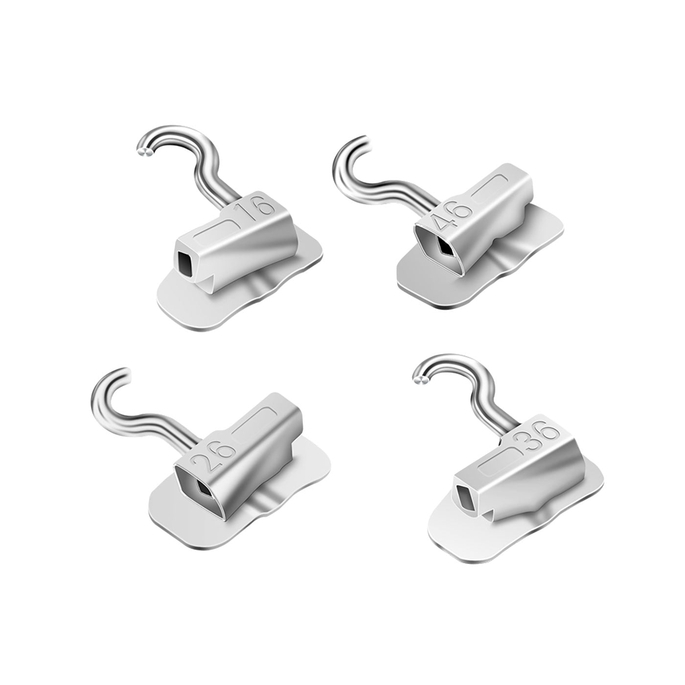 Tubo de unión AZDENT para primer molar con gancho deslizante crimpable Roth 0.022 (4 unidades)