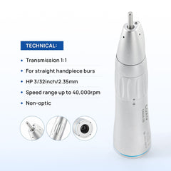 COXO Dental 1:1 Low Speed Electric Handpiece Contra Angle Straight Handpiece Air Motor 4 Holes
