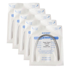 Arco de alambre AZDENT Niti Super Elastic, forma ovoide, rectangular, 0,016 x 0,016, superior, 10 unidades/paquete