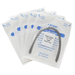 AZDENT Arco de Niti Super Elástico Ovoide Rectangular 0,017 x 0,025 Superior 10 piezas/Paquete