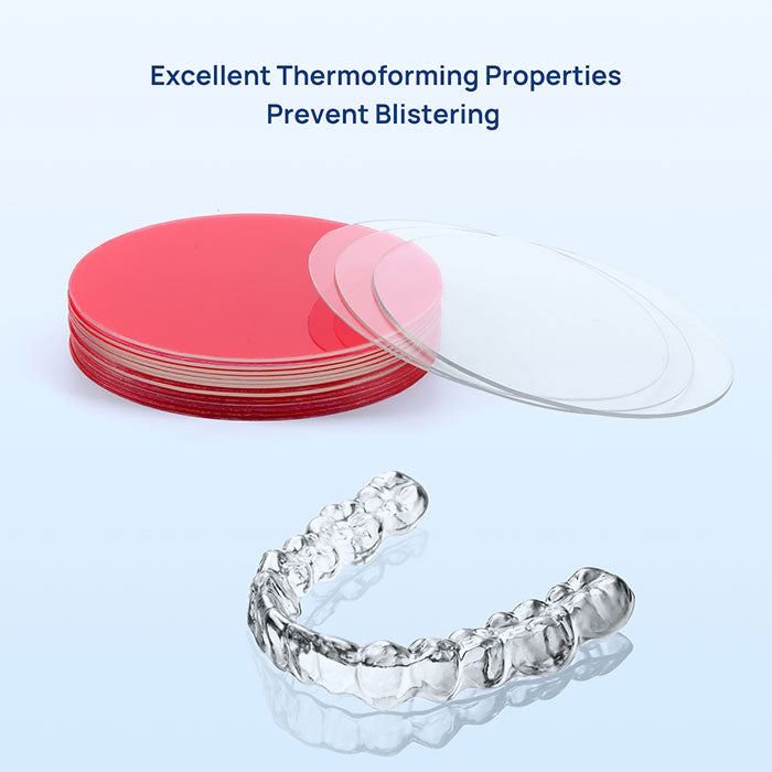 Dental Ortho Splint Retainer Vacuum Forming Sheet Hard Plastic Clear Round 1.5mm 15Pcs/Bag