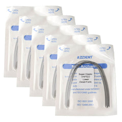 Arco de alambre AZDENT Niti Super Elastic, forma ovoide, rectangular, 0,016 x 0,022, inferior, 10 unidades/paquete