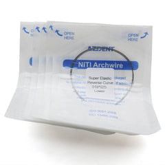 Arco de Niti AZDENT con curvatura inversa rectangular de 0,019 x 0,025 mm, inferior, paquete de 2 unidades
