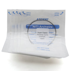 Arco de Niti AZDENT con curvatura inversa rectangular de 0,019 x 0,025 superior, paquete de 2 unidades