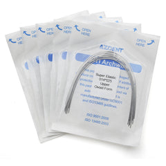 Arco de alambre AZDENT Niti Super Elastic, forma ovoide, rectangular, 0,014 x 0,025, superior, 10 unidades/paquete