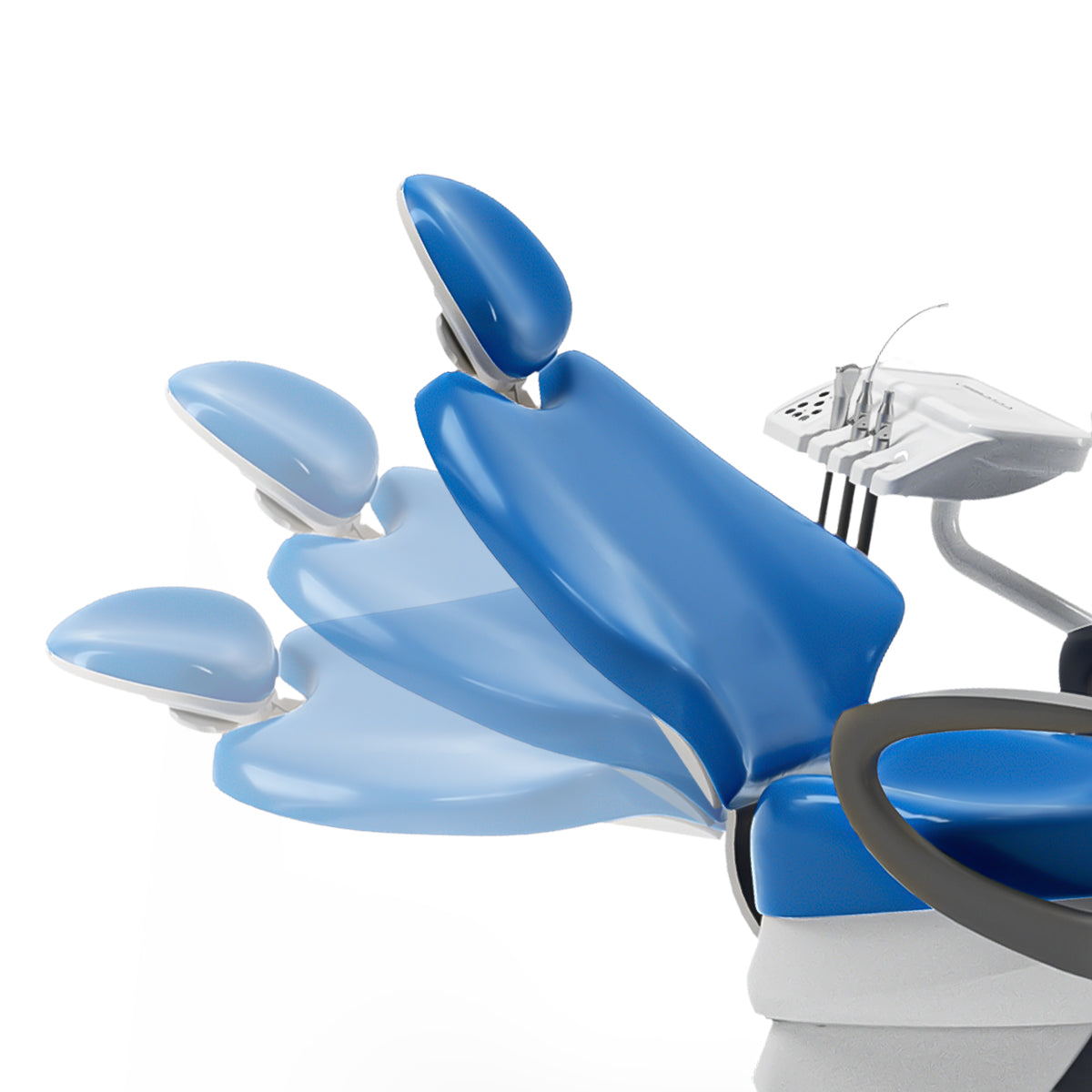 Dental Chair Unit QL2028III-2024 DC Motor Computer Controlled PU Hard Leather w/ Dentist Stool Dark Blue
