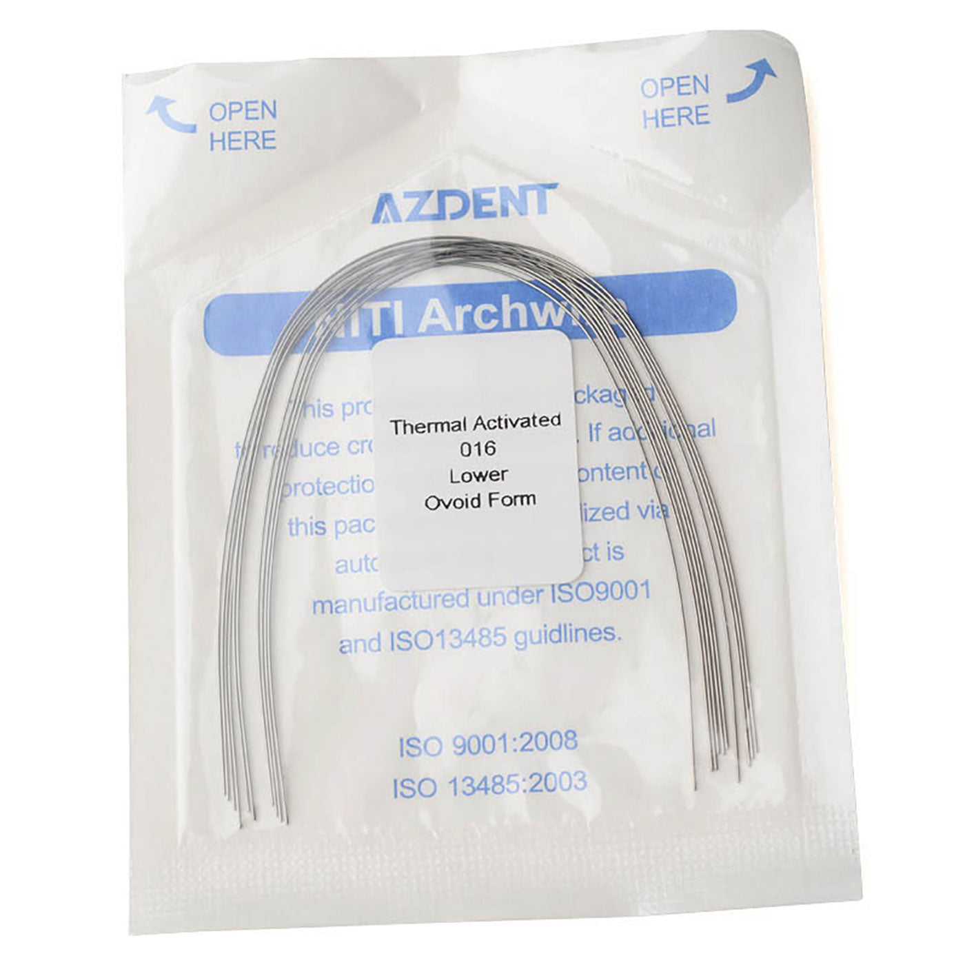AZDENT Thermal Active NiTi Arch Wire Ovoid Form Round Full Size 10pcs/Pack