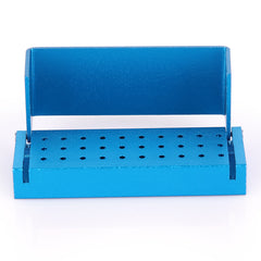 Bloque de desinfección para fresas dentales, soporte para pieza de mano de alta velocidad, azul, 30 orificios