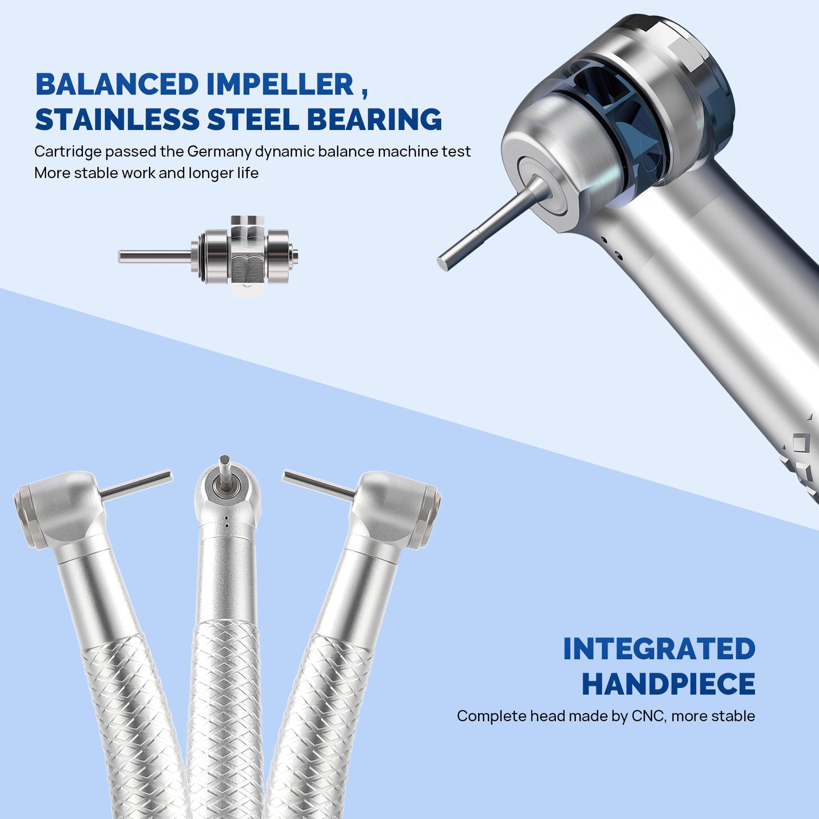COXO Mini Head High Speed Air Turbine Handpiece with 4 Holes Coupler CX207-B H03-MP4
