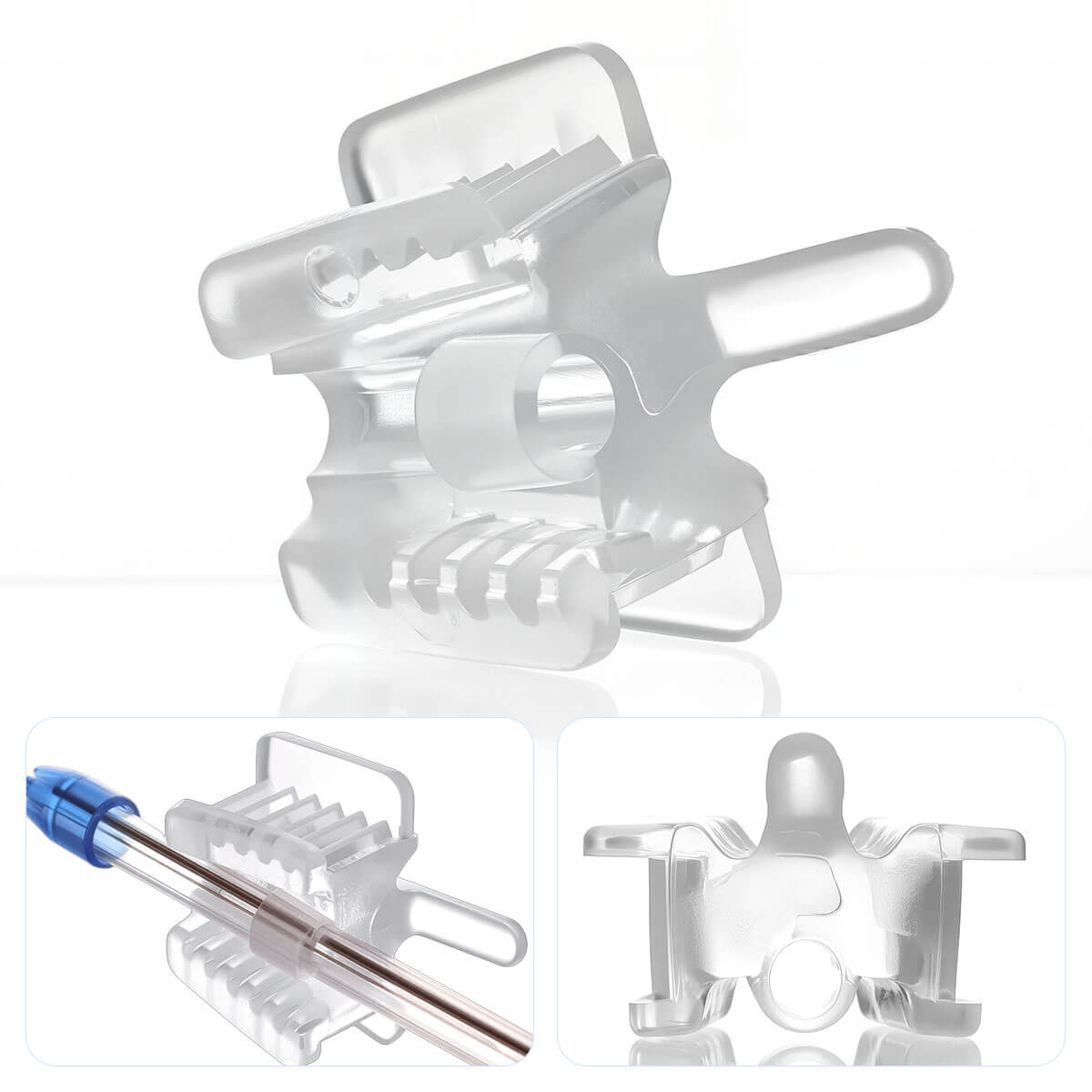 Dental Bite Block Occlusal Pad with Saliva Ejector Hole Clear Small/Large 5pcs/Pack