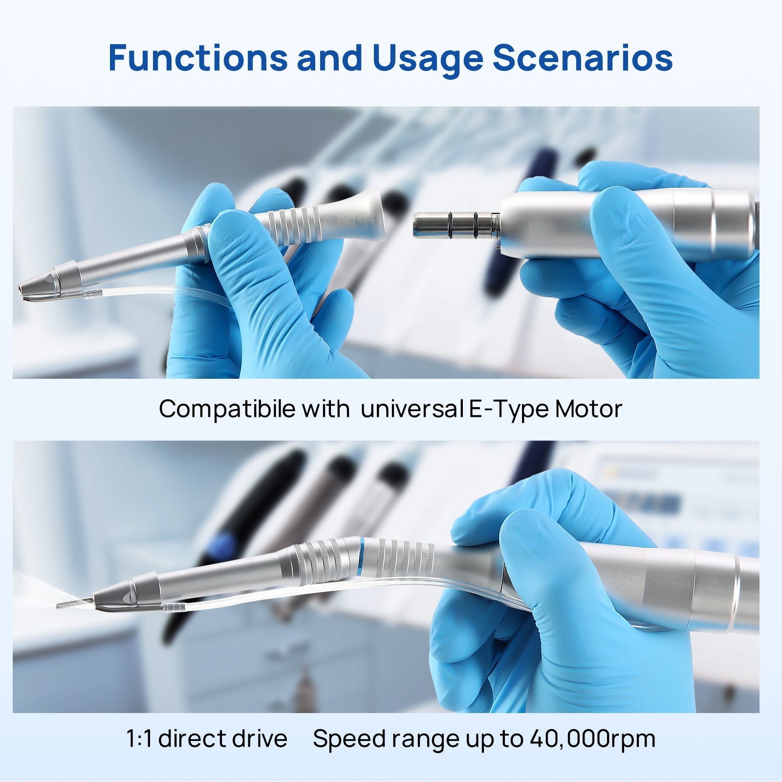COXO Dental Surgical Operation 20°Straight Head Low Speed Handpiece 1:1 External