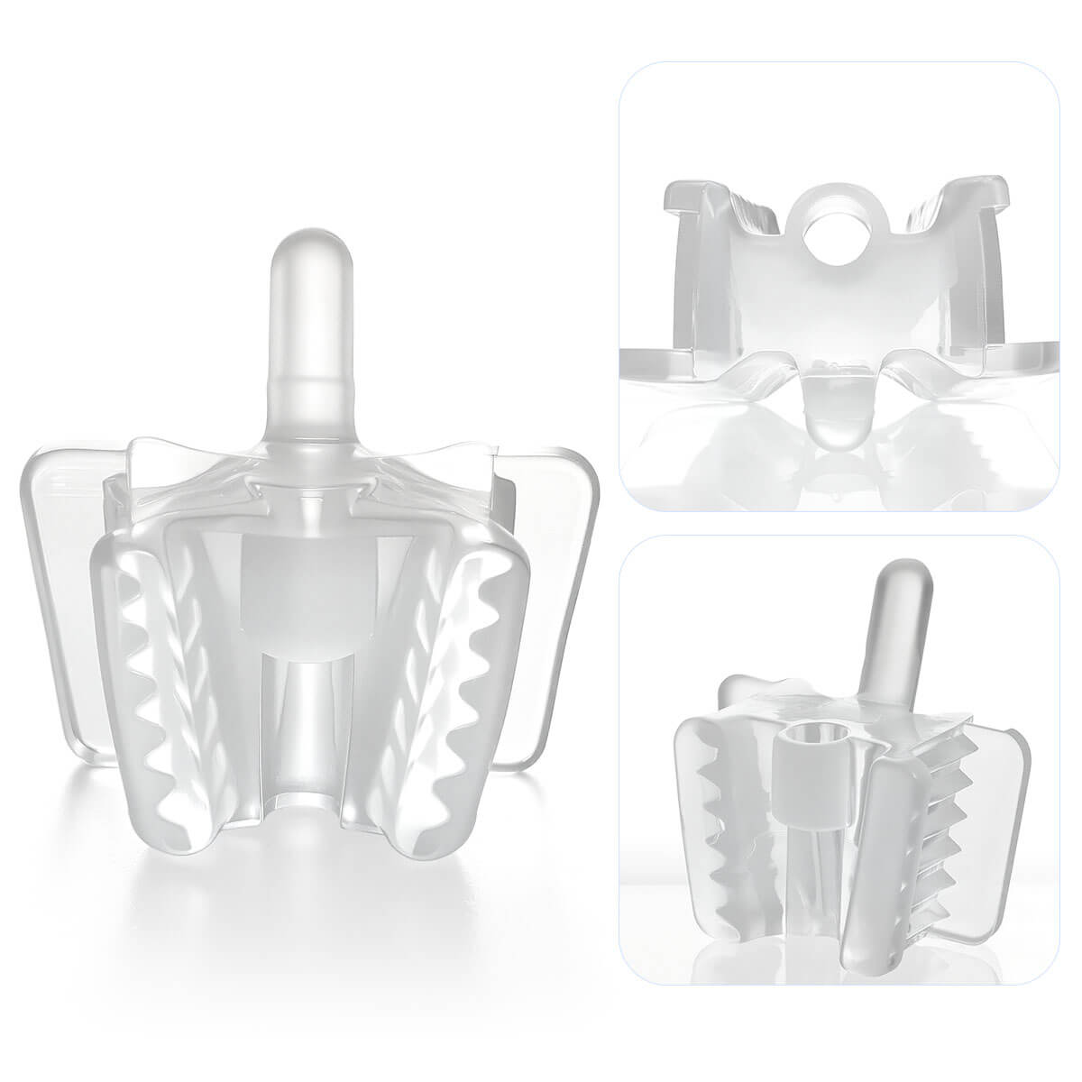 Dental Bite Block Occlusal Pad with Saliva Ejector Hole Clear Small/Large 5pcs/Pack