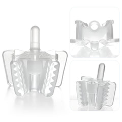 Dental Bite Block Occlusal Pad with Saliva Ejector Hole Clear Small/Large 5pcs/Pack