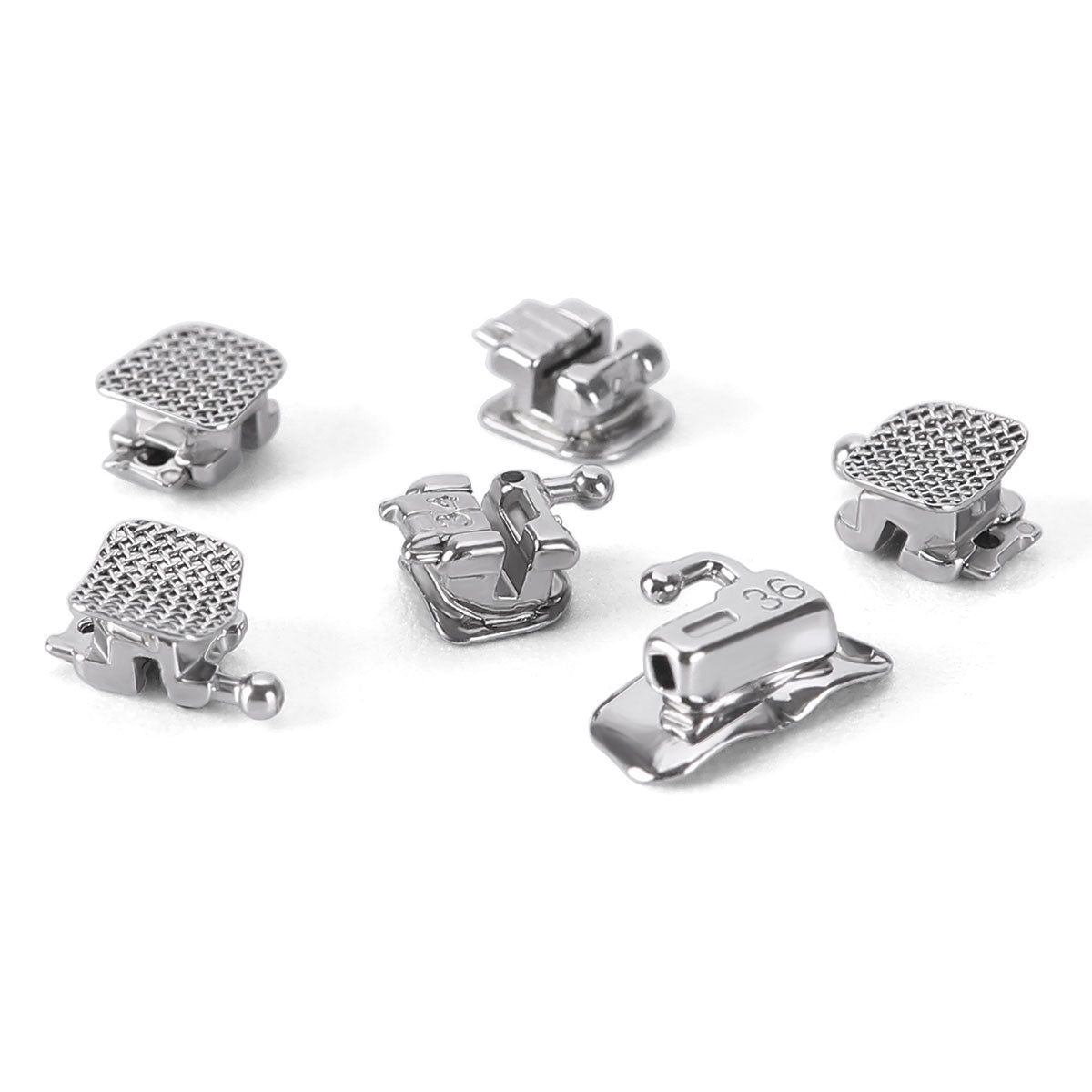 AZDENT Dental Metal Self Ligating Brackets Mini MBT .022 Hooks on 345 24pcs/Kit