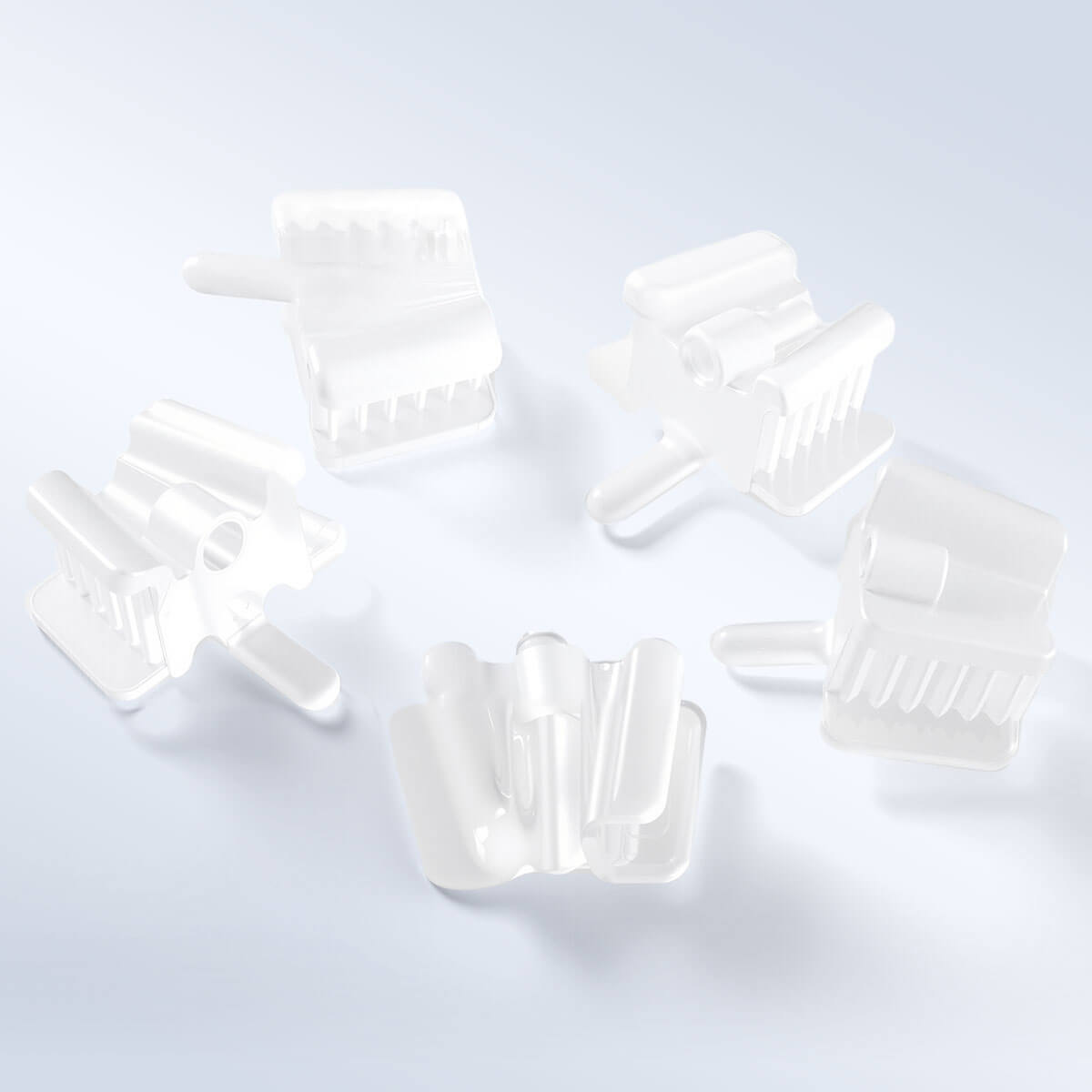 Dental Bite Block Occlusal Pad with Saliva Ejector Hole Clear Small/Large 5pcs/Pack