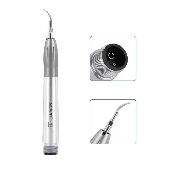 AZDENT Dental Air Scaler Handpiece Super Sonic Scaling Handle 2/4 Holes With 3 Scaler Tips