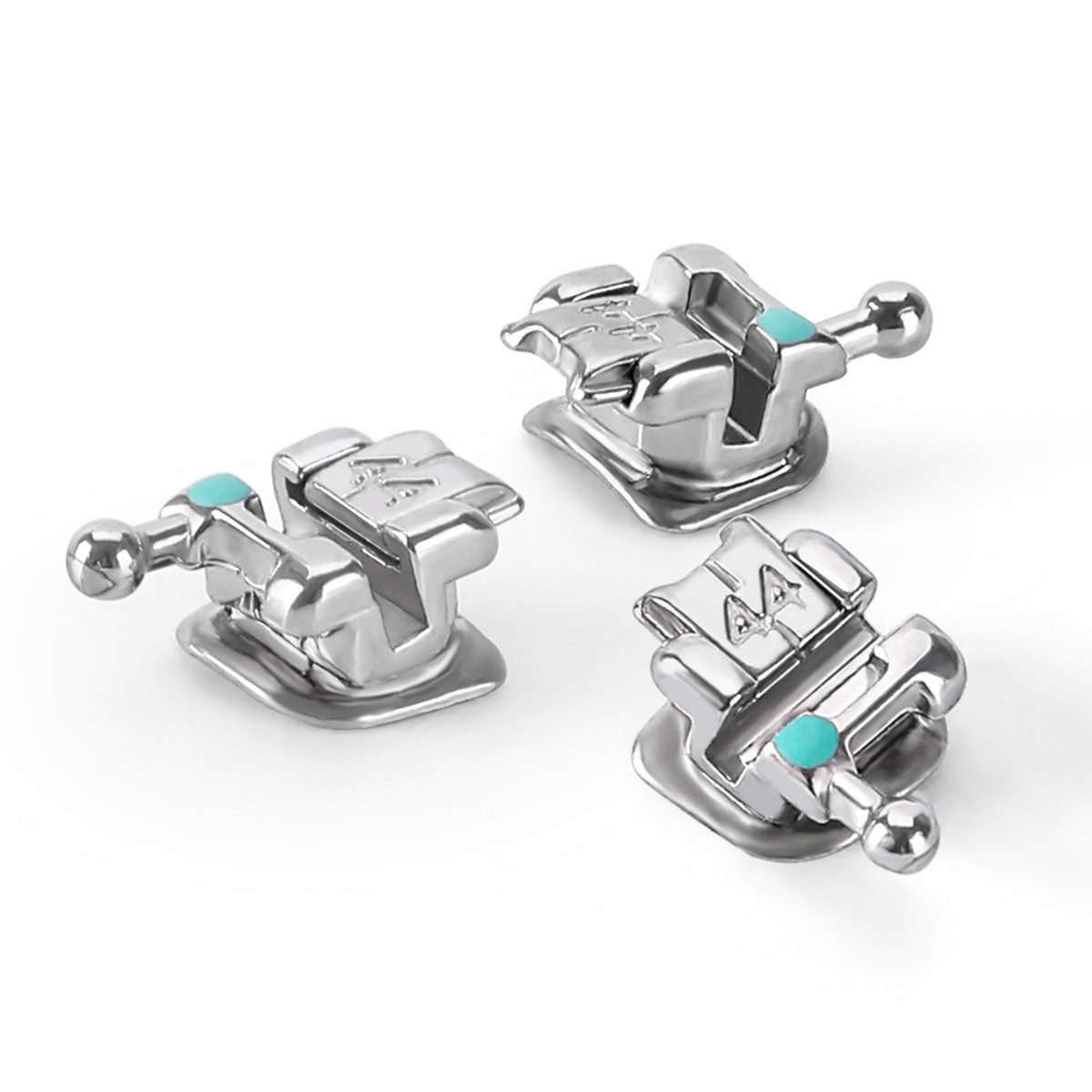 AZDENT Dental Metal Self Ligating Brackets Mini MBT .022 Hooks on 345 24pcs/Kit