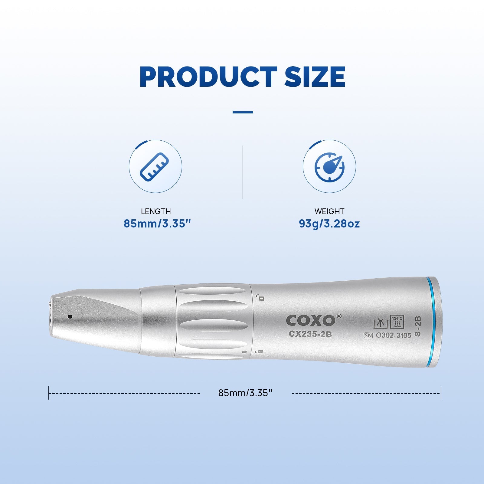 COXO Dental 1:1 Low Speed Electric Handpiece Contra Angle Straight Handpiece Air Motor 4 Holes
