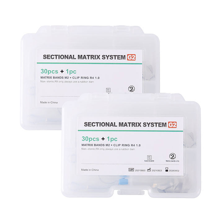 Стоматологические секционные контурные металлические матрицы Matrix Refill G2 30 шт. полос и 1 клипса