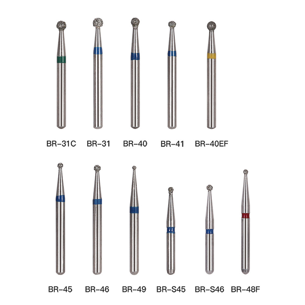 AZDENT Diamond Bur FG BR Series Full Size Round 5pcs/Pack