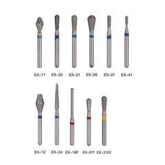 AZDENT Diamond Bur FG EX Series Full Size Barrel 5pcs/Pack