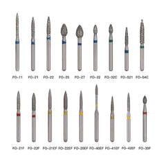 AZDENT Diamond Bur FG FO Series Full Size Flame 5pcs/Pack