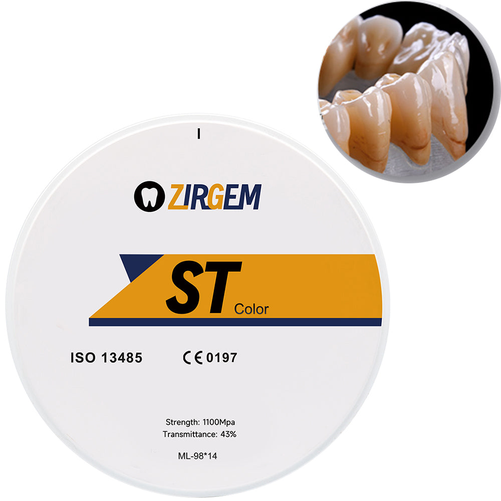 ST Color Precolored Zirconia Block Open System 98mm