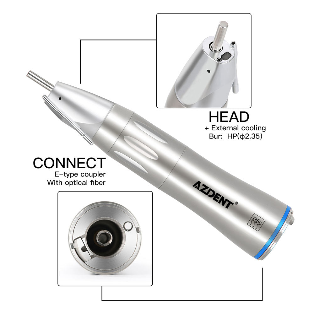 AZDENT 1:1 Fiber Optic Low Speed Straight Handpiece Surgical With External Pipe
