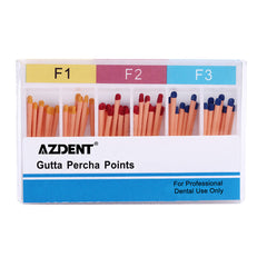 AZDENT Gutta Percha Points F Series Assorted F1, F2, F3 60pcs/Box
