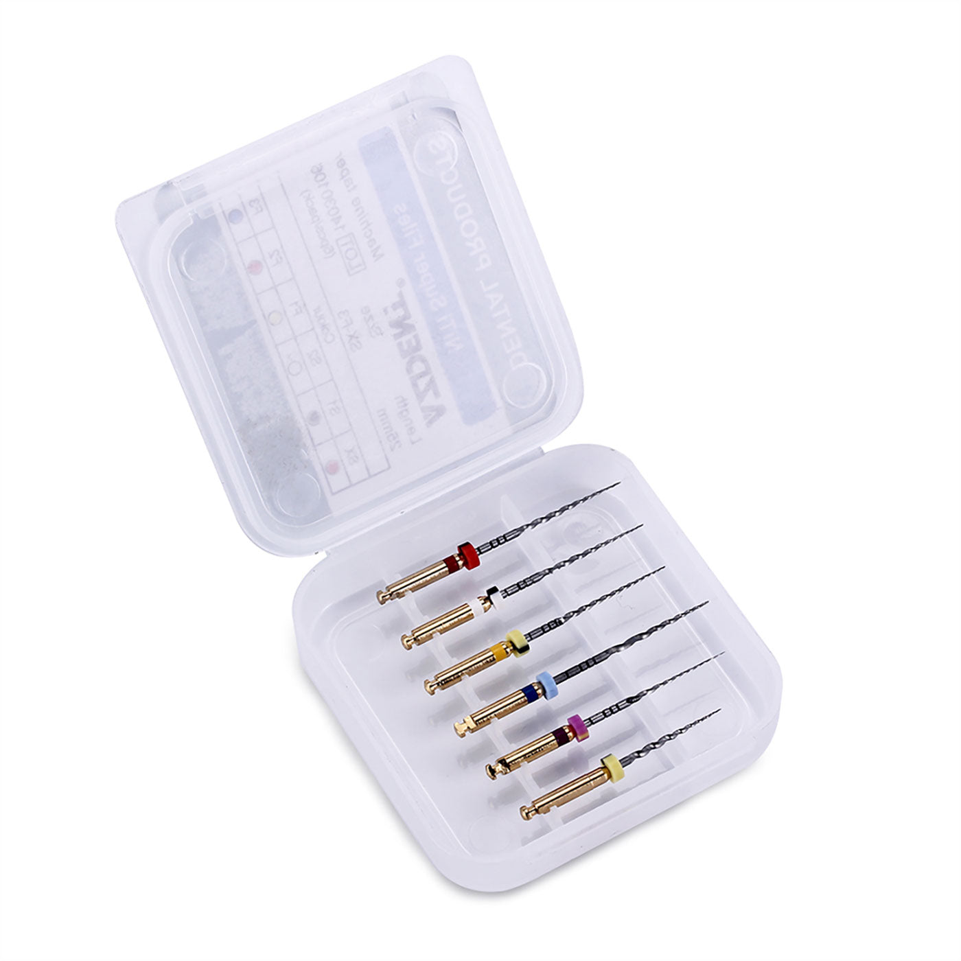 AZDENT NiTi Rotary Engine Files 25mm Assorted SX-F3 6pcs/Pk