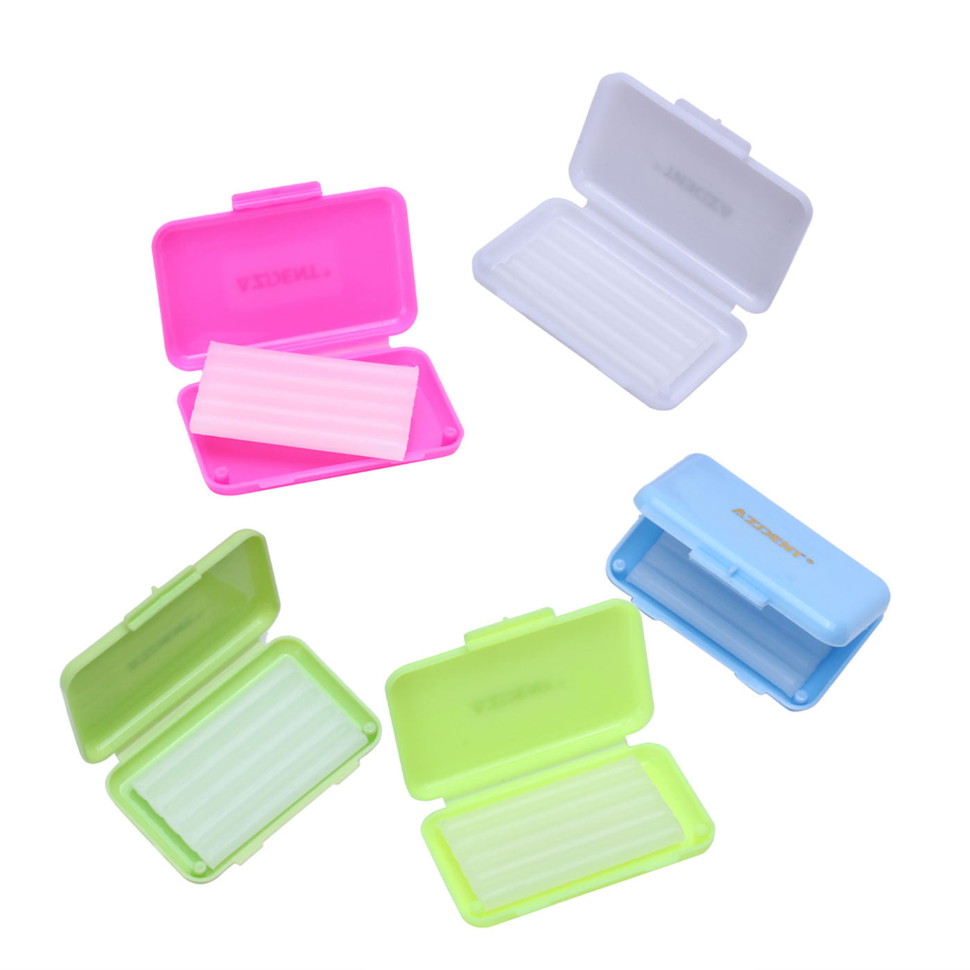 5 Boxes AZDENT Orthodontic Wax Scented Assorted 5 Strips/Box. White Wax Strips