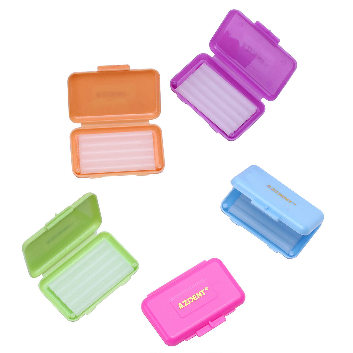 5 Boxes AZDENT Orthodontic Wax Scented Assorted 5 Strips/Box
