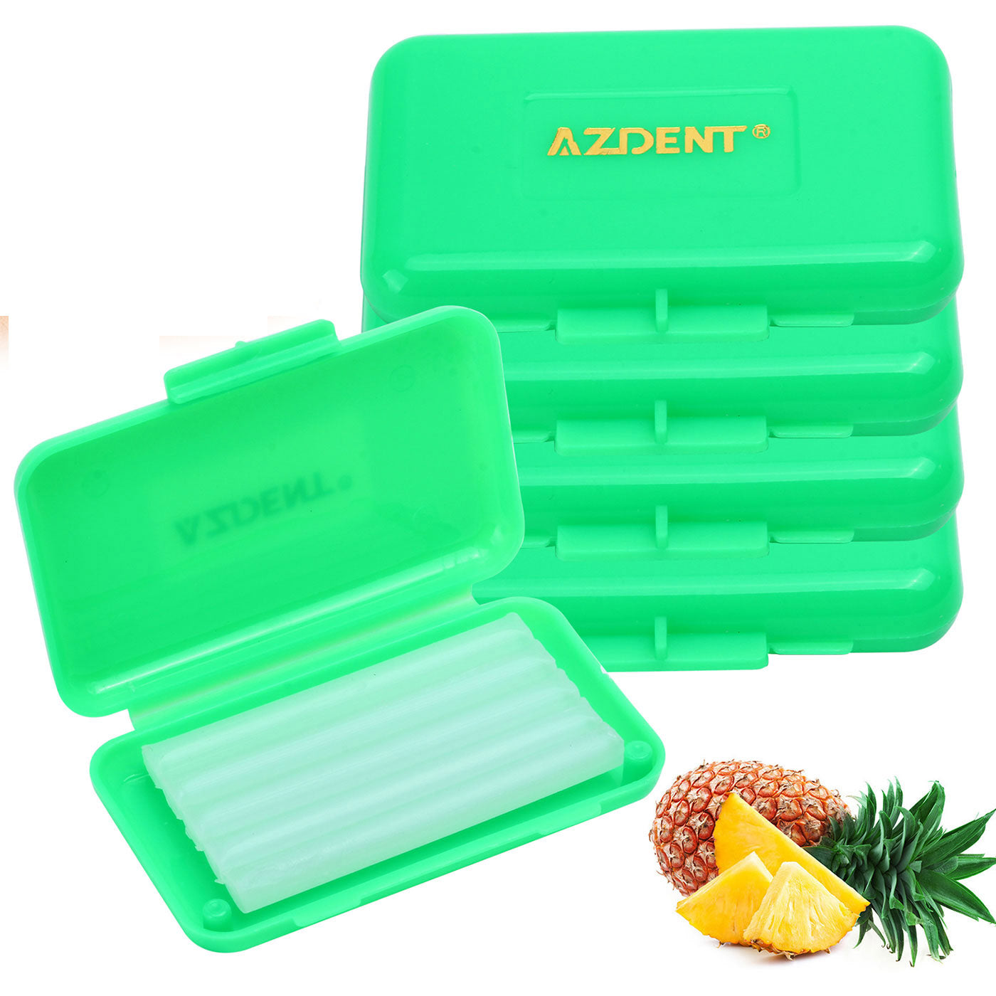 AZDENT Orthodontic Wax Scented Pineapple 5 Strips/Box. White Wax Strips