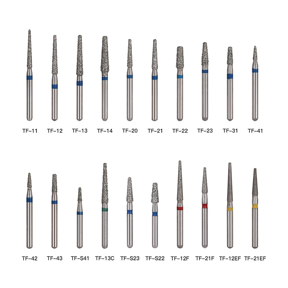 AZDENT Diamond Bur TF Series Full Size Flat Cone 5pcs/Pack