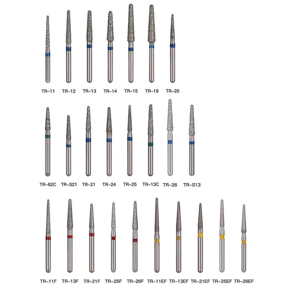 AZDENT Diamond Bur TR Series Full Size Round End Cone 5pcs/Pack