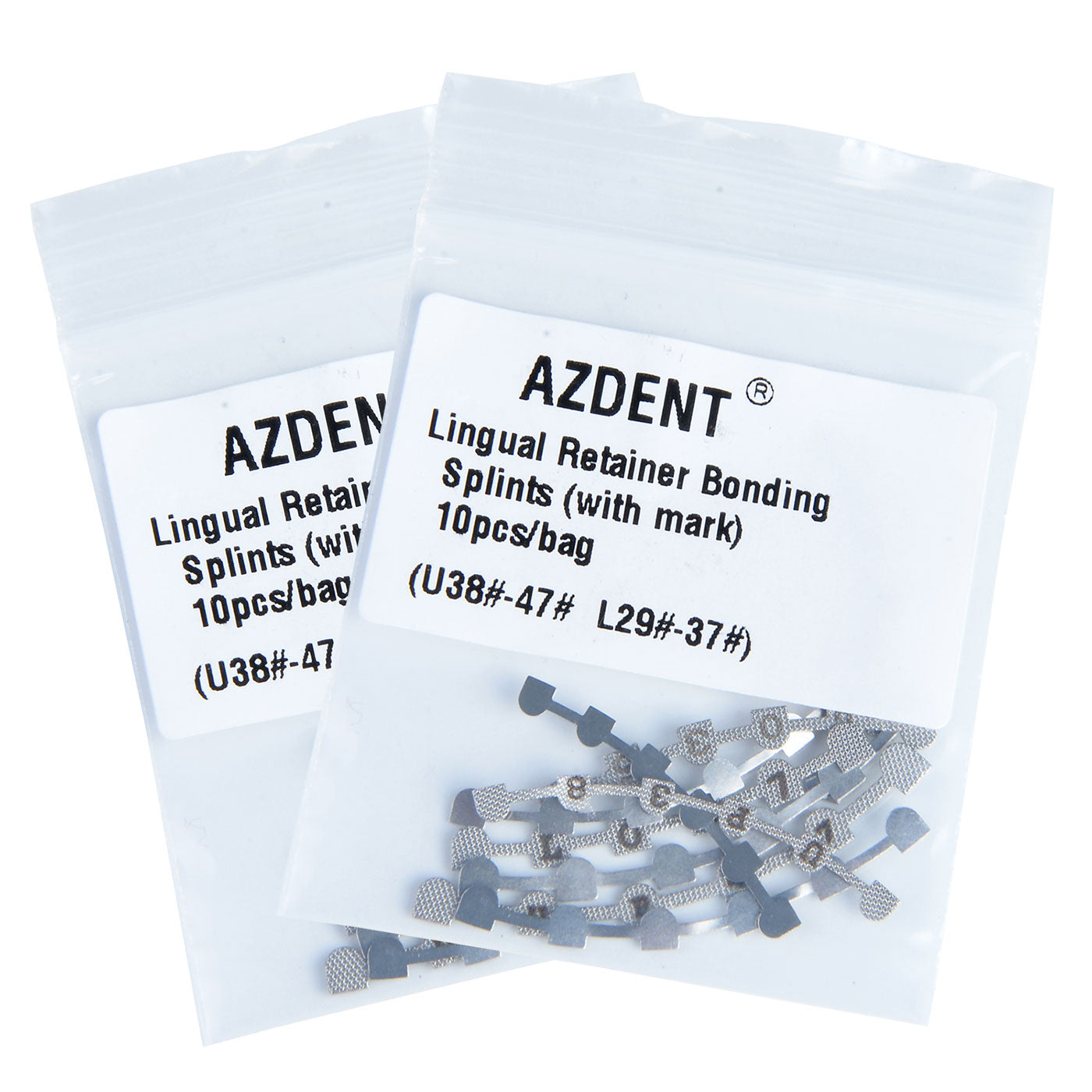 AZDENT Lingual Retainer Bonding Splits U#38-47 & L#29-37 With Mark 10/Bag